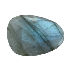 GREY LABRADORITE ROSE CUT BRIOLETTE PEARISH 20X15MM 8.21 Cts.