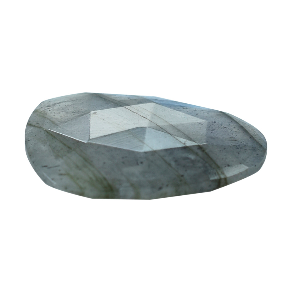 GREY LABRADORITE ROSE CUT BRIOLETTE PEARISH 20X15MM 8.21 Cts.