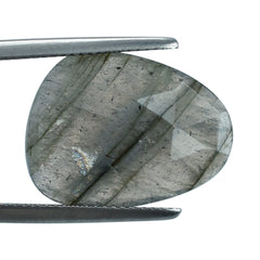 GREY LABRADORITE ROSE CUT BRIOLETTE PEARISH 20X15MM 8.21 Cts.