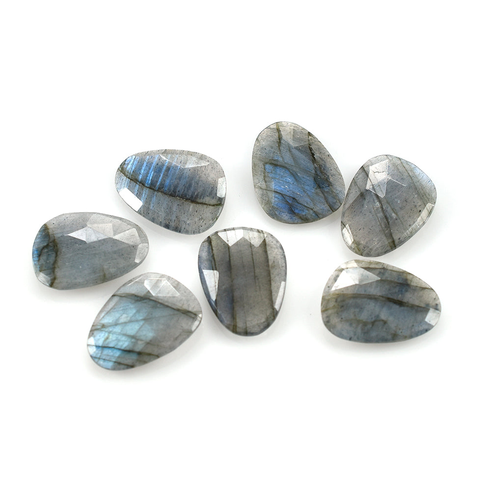 GREY LABRADORITE ROSE CUT BRIOLETTE PEARISH 20X15MM 8.21 Cts.