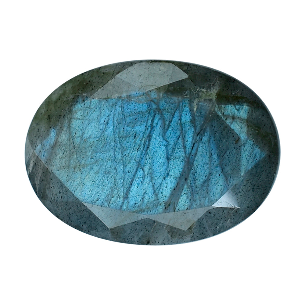 GREY LABRADORITE BOTH SIDE TABLE CUT OVAL 18X13MM 7.87 Cts.