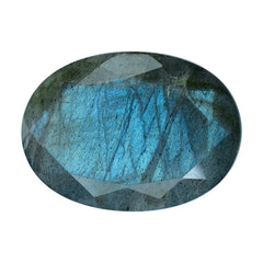 GREY LABRADORITE BOTH SIDE TABLE CUT OVAL 18X13MM 7.87 Cts.