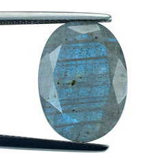 GREY LABRADORITE BOTH SIDE TABLE CUT OVAL 18X13MM 7.87 Cts.