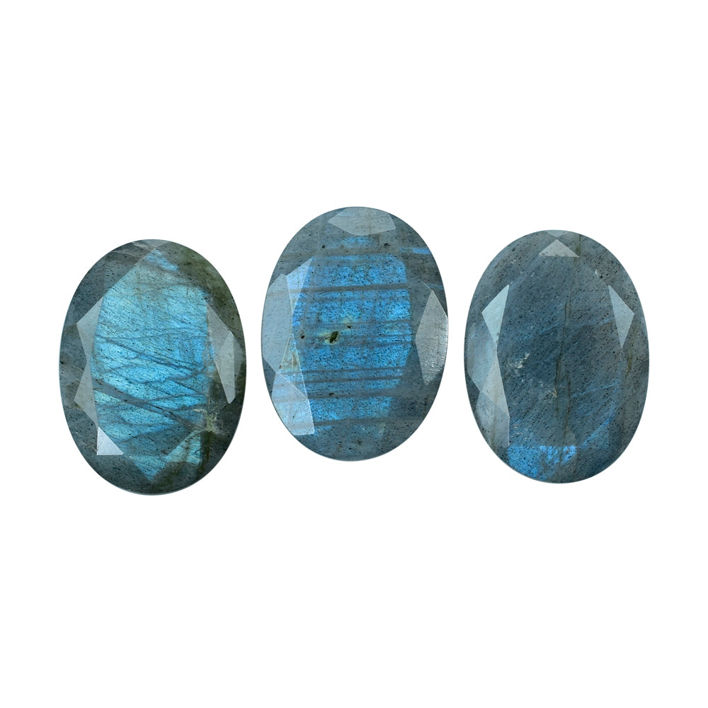 GREY LABRADORITE BOTH SIDE TABLE CUT OVAL 18X13MM 7.87 Cts.