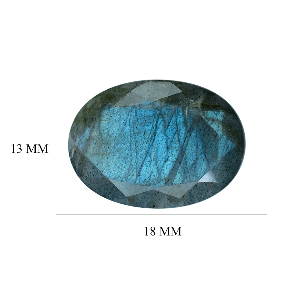 GREY LABRADORITE BOTH SIDE TABLE CUT OVAL 18X13MM 7.87 Cts.