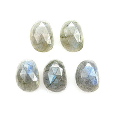 GREY LABRADORITE ROSE CUT FANCY CAB 10X7.50MM 2.07 Cts.