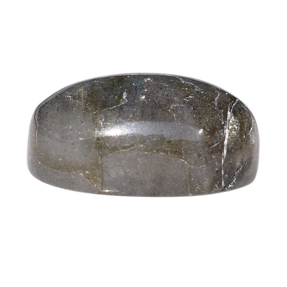 BLUE GREEN LABRADORITE (OPAQUE/MANY BLACK SPOT & CRACK) PLAIN OVAL CAB 14X10 MM 7.20 Cts.