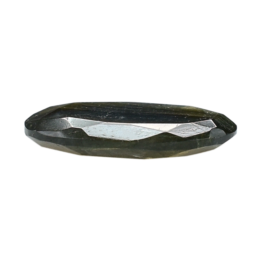 BLUE GREEN LABRADORITE (OPAQUE/MANY BLACK SPOT & CRACK) BOTH SIDE TABLE CUT OVAL 18X13MM 5.97 Cts.