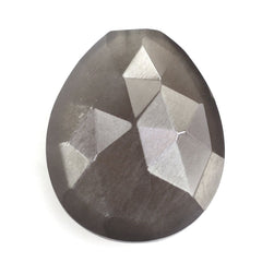 GREY MOONSTONE ROSE CUT BRIOLETTE PEAR (HALF DRILL 0.75MM) 12X10MM 3.90 Cts.