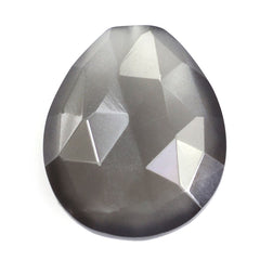 GREY MOONSTONE ROSE CUT BRIOLETTE PEAR (HALF DRILL 0.75MM) 12X10MM 4.00 Cts.
