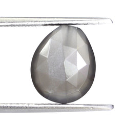 GREY MOONSTONE ROSE CUT BRIOLETTE PEAR (HALF DRILL 0.75MM) 12X10MM 4.00 Cts.