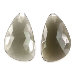 GREY MOONSTONE ROSE CUT IRREGULAR PEARISH CAB 33X21MM (MEDIUM/CLEAN) 18.68 Cts.