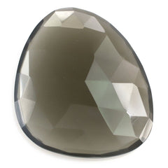 GREY MOONSTONE ROSE CUT IRREGULAR PEARISH CAB 28X26MM 22.34 Cts.