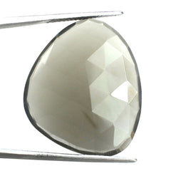 GREY MOONSTONE ROSE CUT IRREGULAR PEARISH CAB 28X26MM 22.34 Cts.