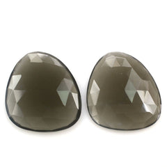 GREY MOONSTONE ROSE CUT IRREGULAR PEARISH CAB 28X26MM 22.34 Cts.