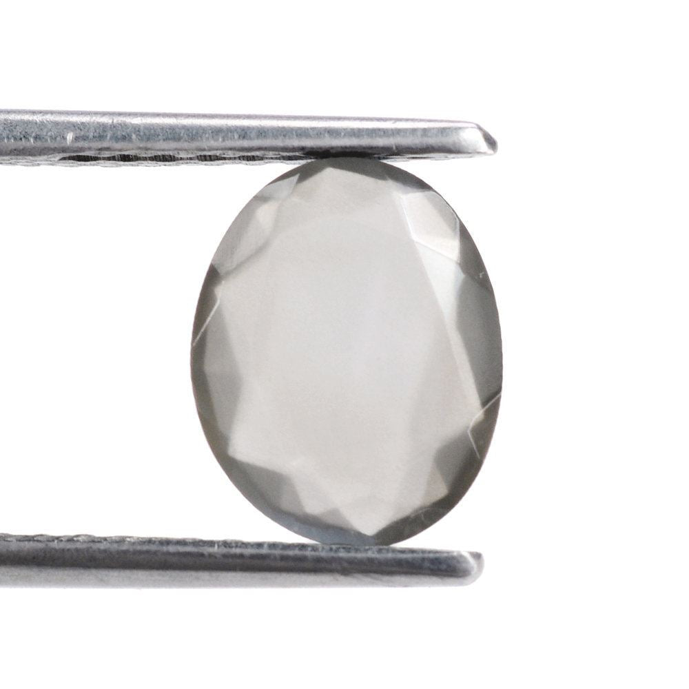 GREY MOONSTONE ROSE CUT IRREGULAR OVAL (DARK) 10X8MM 1.70 Cts.