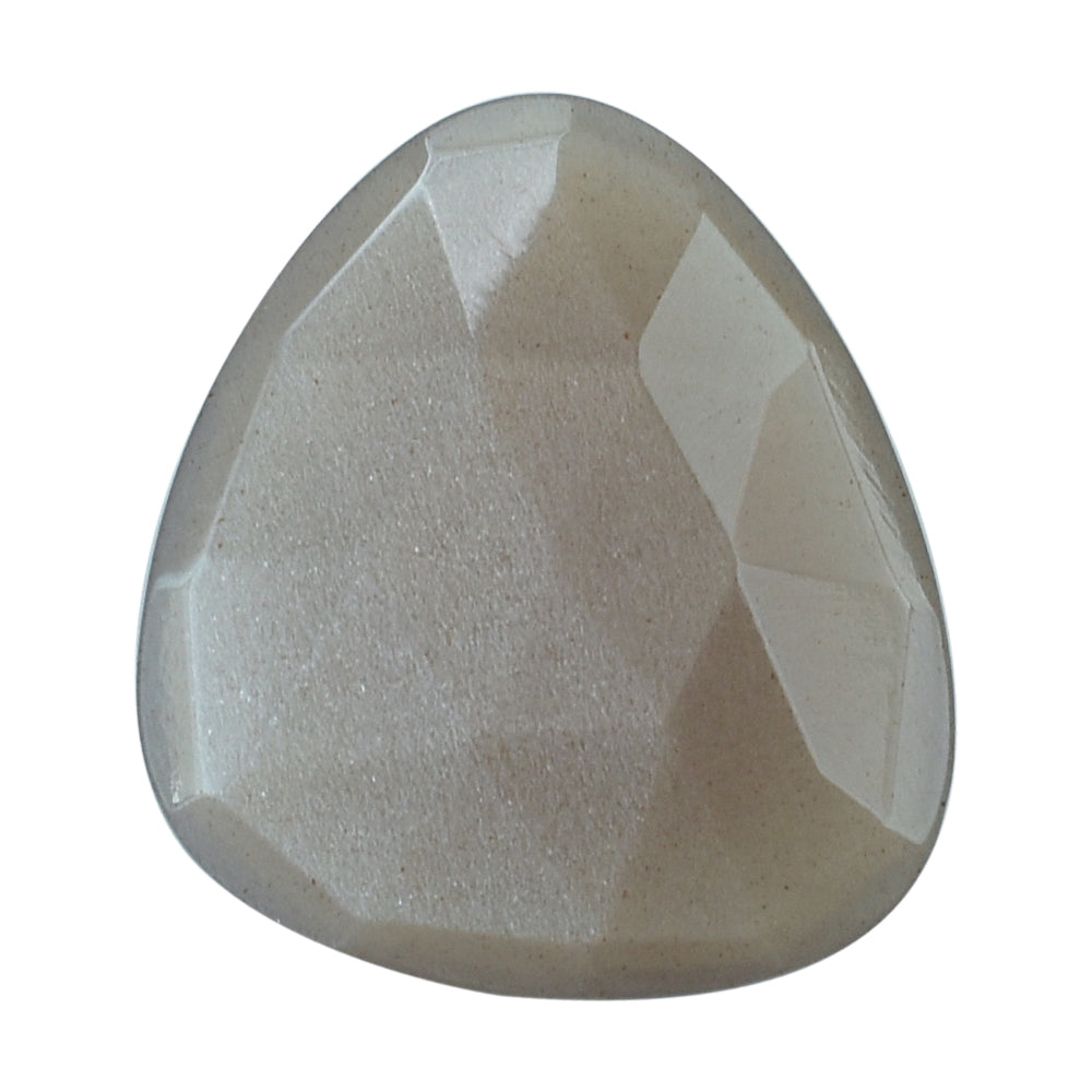 GREY MOONSTONE ROSE CUT BRIOLETTE TRILLIONISH (BROWNISH) 18X16MM 7.54 Cts.