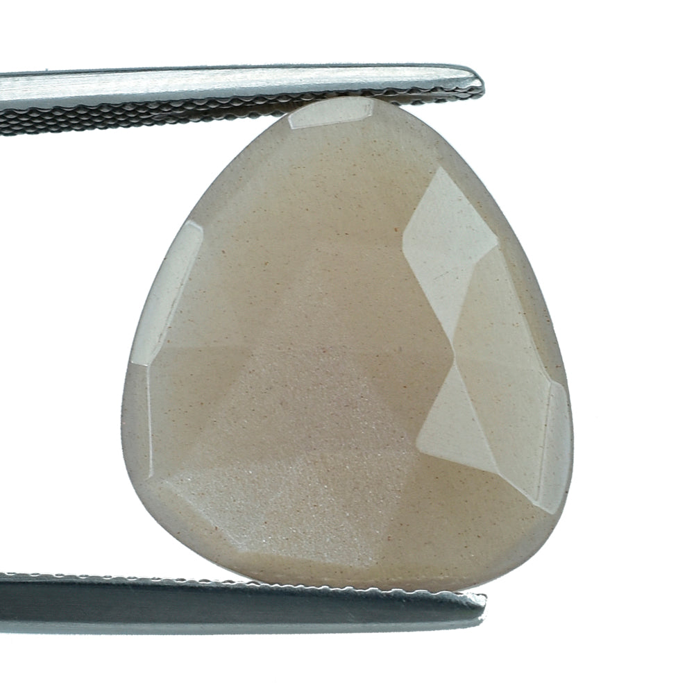 GREY MOONSTONE ROSE CUT BRIOLETTE TRILLIONISH (BROWNISH) 18X16MM 7.54 Cts.