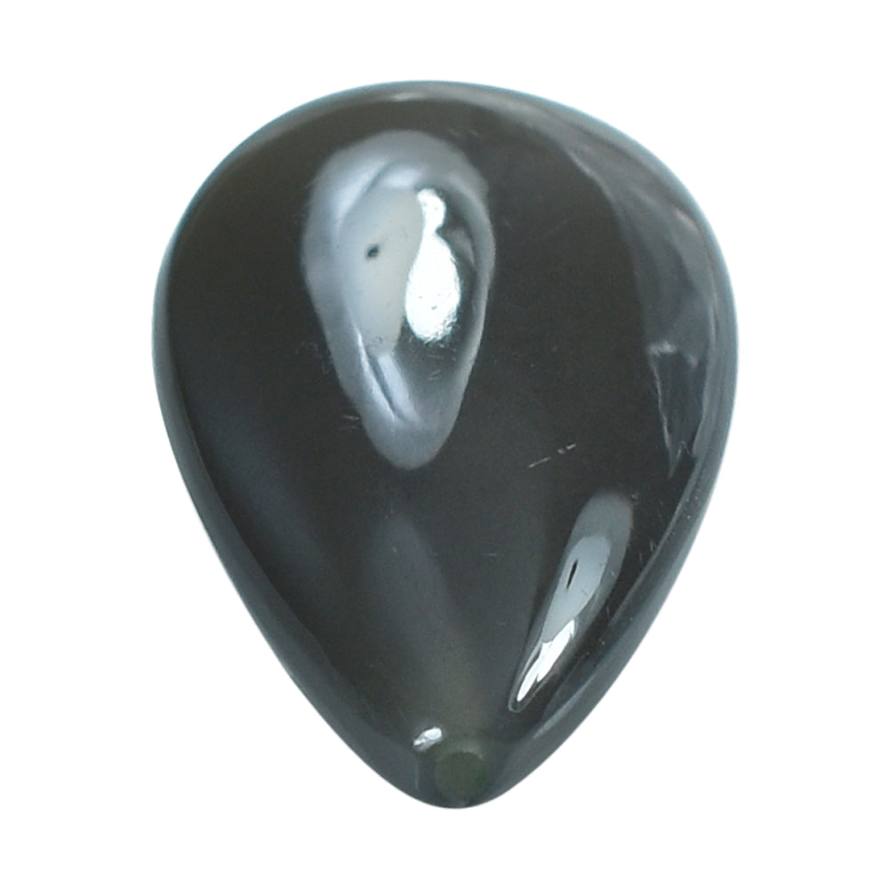 GREY MOONSTONE LENTIL PEAR (HALF DRILL -1.10MM) 28X14MM 17.48 Cts.