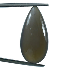 GREY MOONSTONE LENTIL PEAR (HALF DRILL -1.10MM) 28X14MM 17.48 Cts.