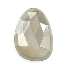 GREY MOONSTONE ROSE CUT PEARISH CAB 14X10MM 3.14 Cts.