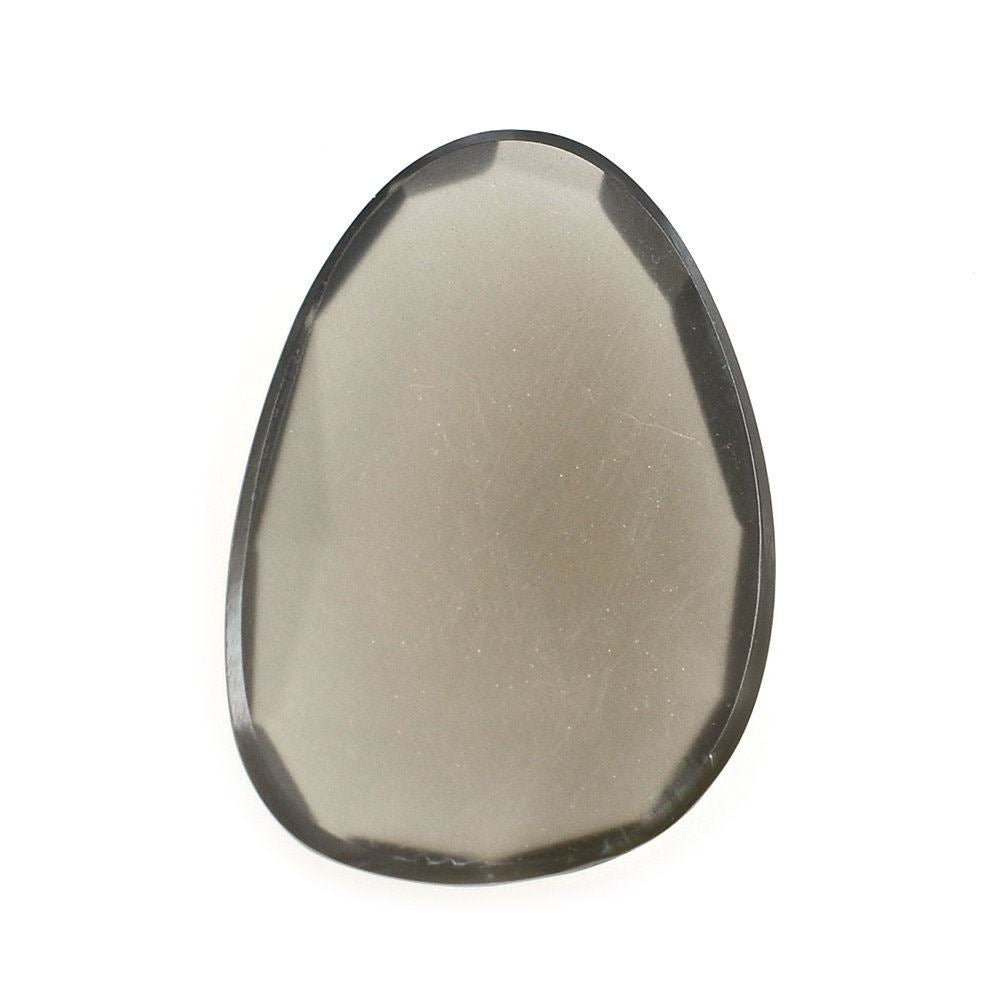 GREY MOONSTONE ROSE CUT PEARISH CAB 14X10MM 3.14 Cts.