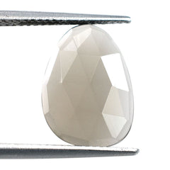 GREY MOONSTONE ROSE CUT PEARISH CAB 14X10MM 3.14 Cts.