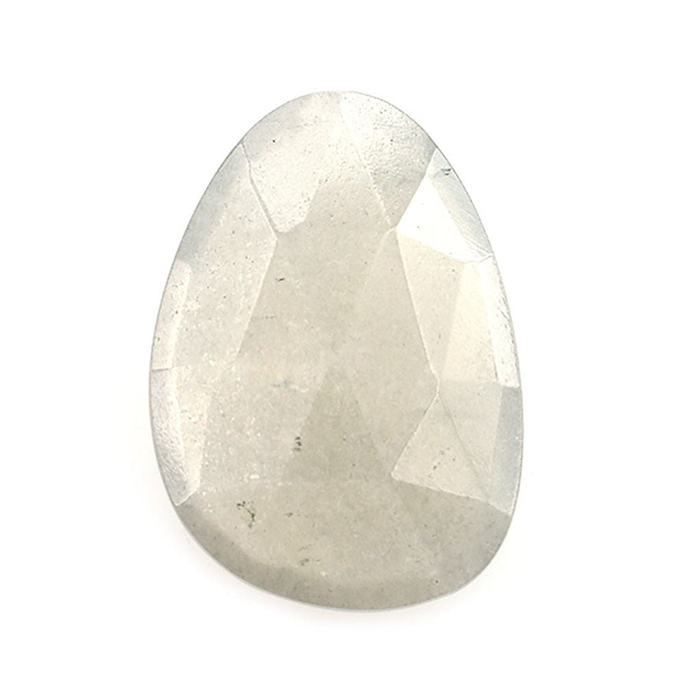 GREY MOONSTONE ROSE CUT BRIOLETTE PEARISH (LIGHT) 14X10MM 3.28 Cts.