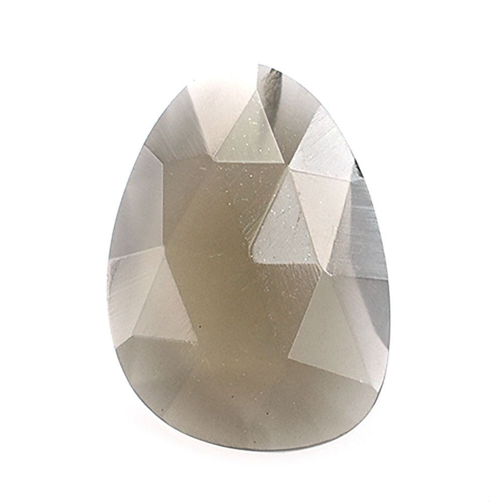 GREY MOONSTONE ROSE CUT BRIOLETTE PEARISH 14X10MM 3.29 Cts.