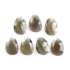 GREY MOONSTONE ROSE CUT BRIOLETTE PEARISH 14X10MM 3.29 Cts.