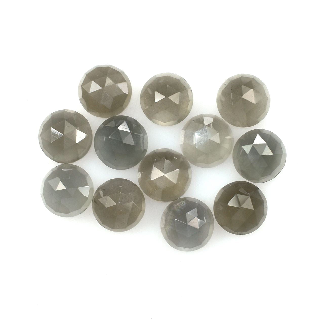 GREY MOONSTONE ROSE CUT ROUND CAB (MEDIUM)(OPAQUE/CLEAN) 6.00X6.00 MM 0.72 Cts.