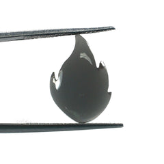 GREY MOONSTONE PLAIN FLAT BLACK FLAME (DARK)(CLEAN) 17.50X12.00 MM 5.35 Cts.