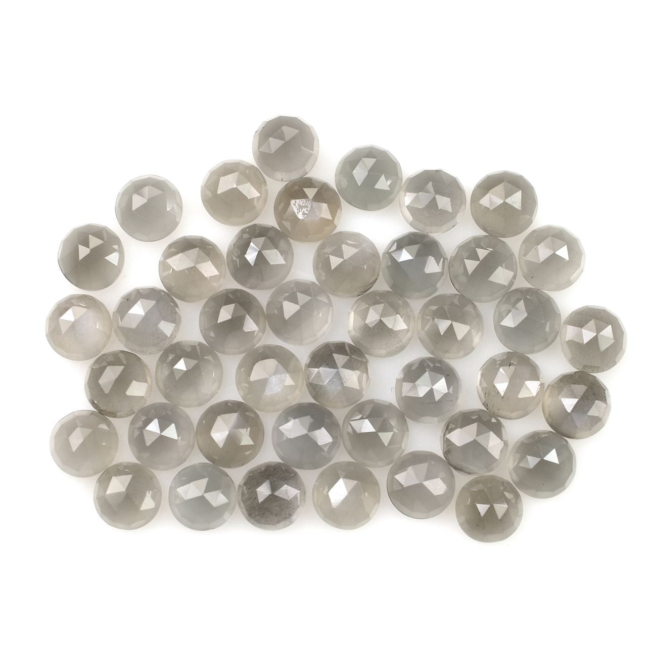 GREY MOONSTONE ROSE CUT ROUND CAB (LITE/SI) 6.00X6.00 MM 0.73 Cts.