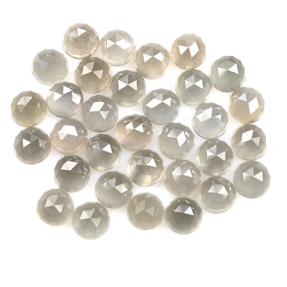 GREY MOONSTONE ROSE CUT ROUND CAB (LIGHT) 8.00X8.00 MM 1.72 Cts.