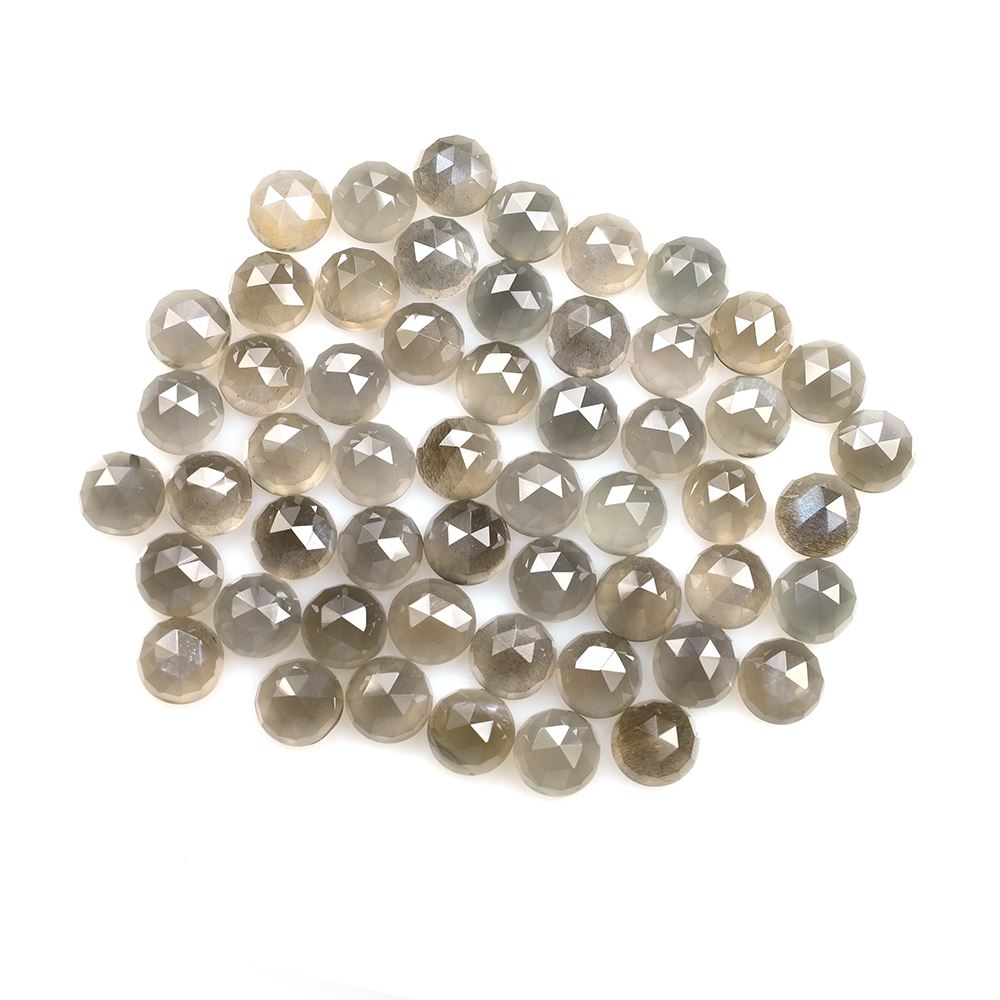 GREY MOONSTONE ROSE CUT ROUND CAB (MEDIUM) 8.00X8.00 MM 1.71 Cts.