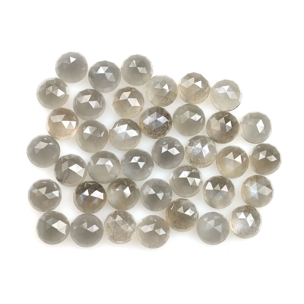 GREY MOONSTONE ROSE CUT ROUND CAB (MEDIUM/SI) 6.00X6.00 MM 0.74 Cts.