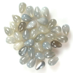 GREY MOONSTONE PLAIN DROP (H/D_0.90)3.MM.DEEP_RD)(SILVER GREY LIGHT)(OPAQUE) 9.00X6.00 MM 2.20 Cts.