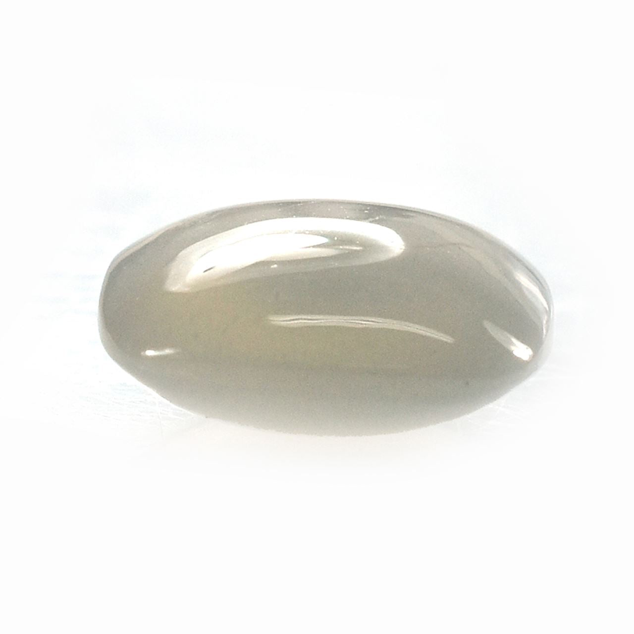 GREY MOONSTONE PLAIN LENTIL CUSHION (SILVER GREY LIGHT)(OPAQUE)(CLEAN) 10.00X10.00 MM 3.27 Cts.