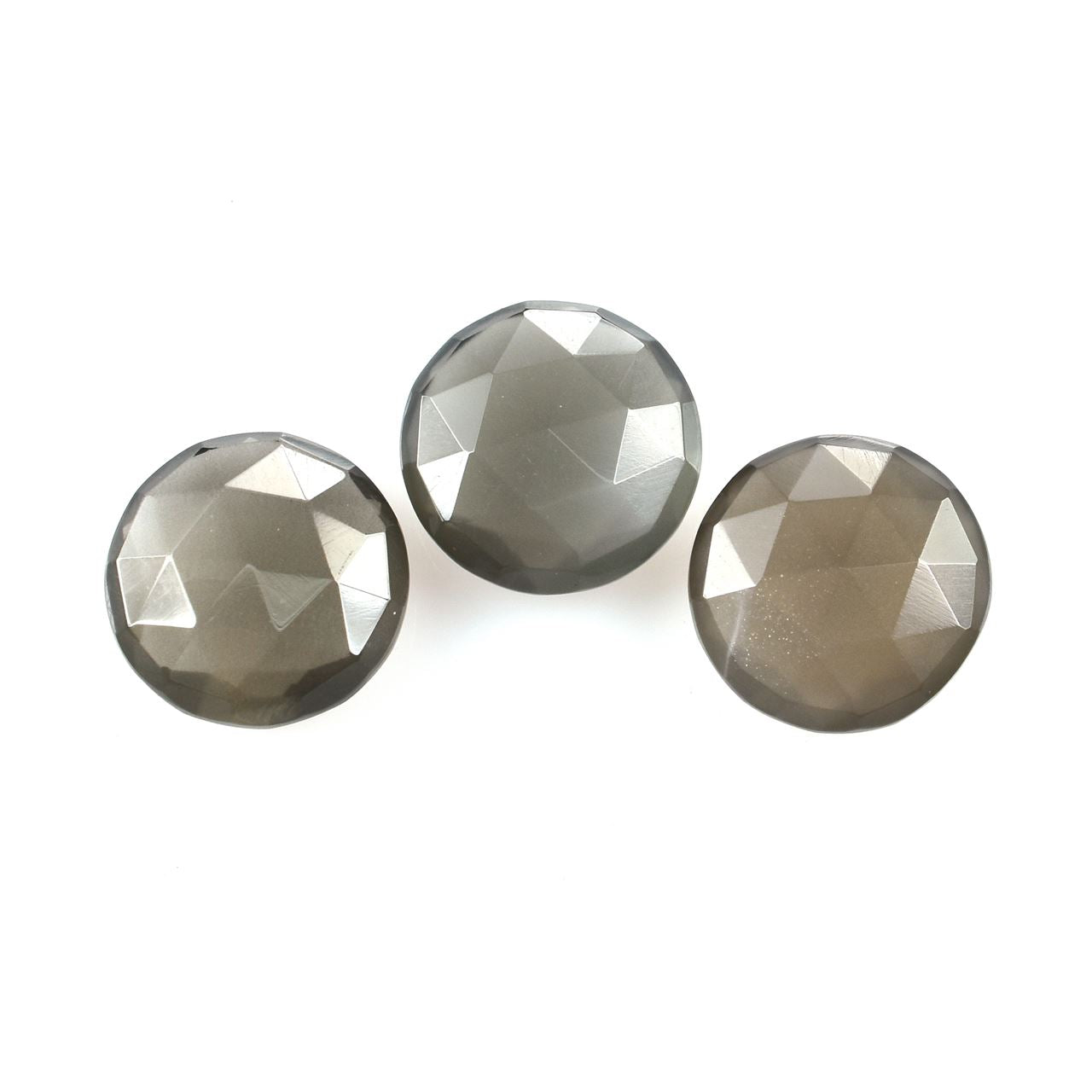 GREY MOONSTONE ROSE CUT BRIOLETTE ROUND (MEDIUM)(SI) 12.00X12.00 MM 4.87 Cts.