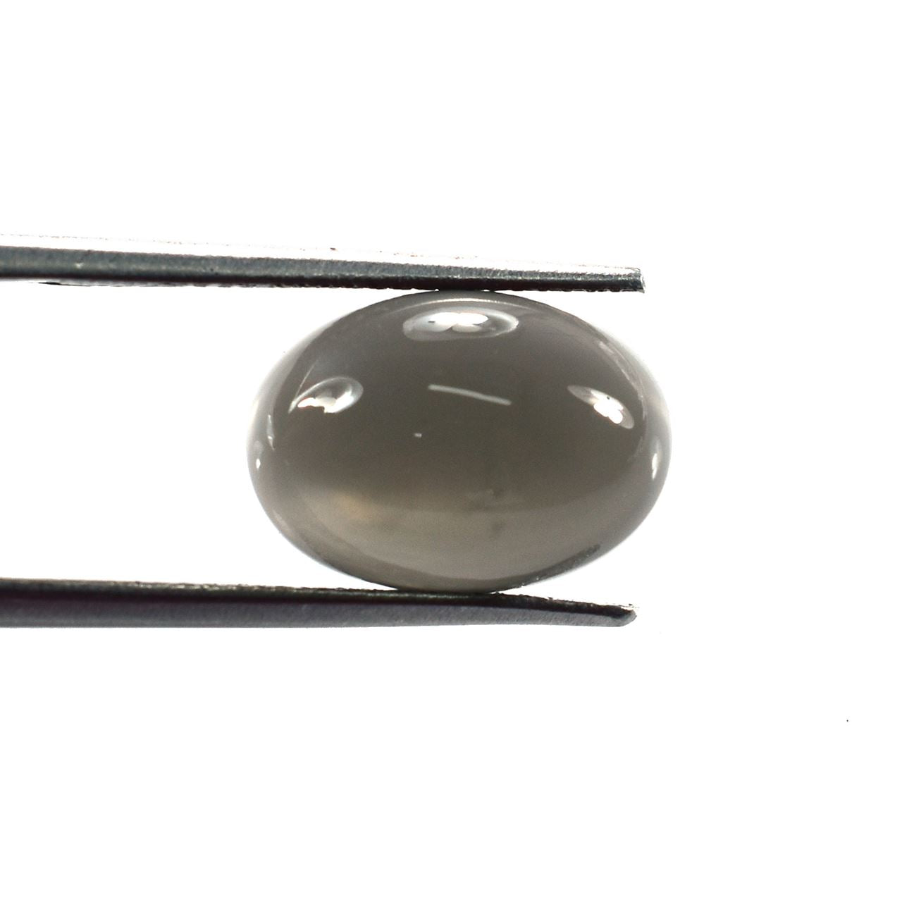 GREY MOONSTONE PLAIN OVAL CAB (DARK)(OPAQUE)(CLEAN) 14.00X10.00 MM 5.85 Cts.