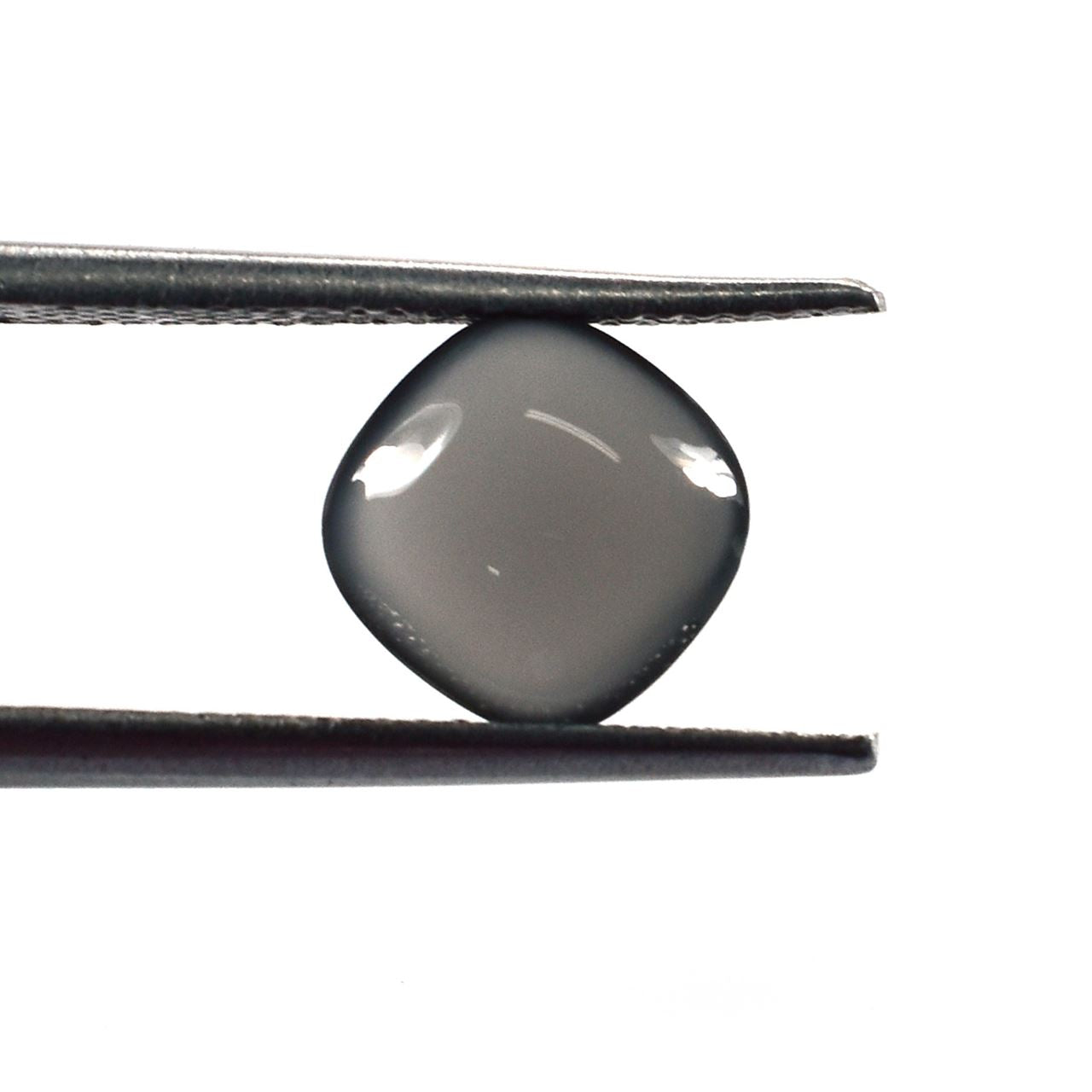 GREY MOONSTONE PLAIN LENTIL CUSHION (DARK)(CLEAN) 8.00X8.00 MM 1.67 Cts.