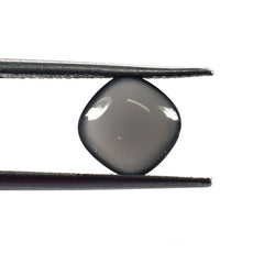 GREY MOONSTONE PLAIN LENTIL CUSHION (DARK)(CLEAN) 8.00X8.00 MM 1.67 Cts.