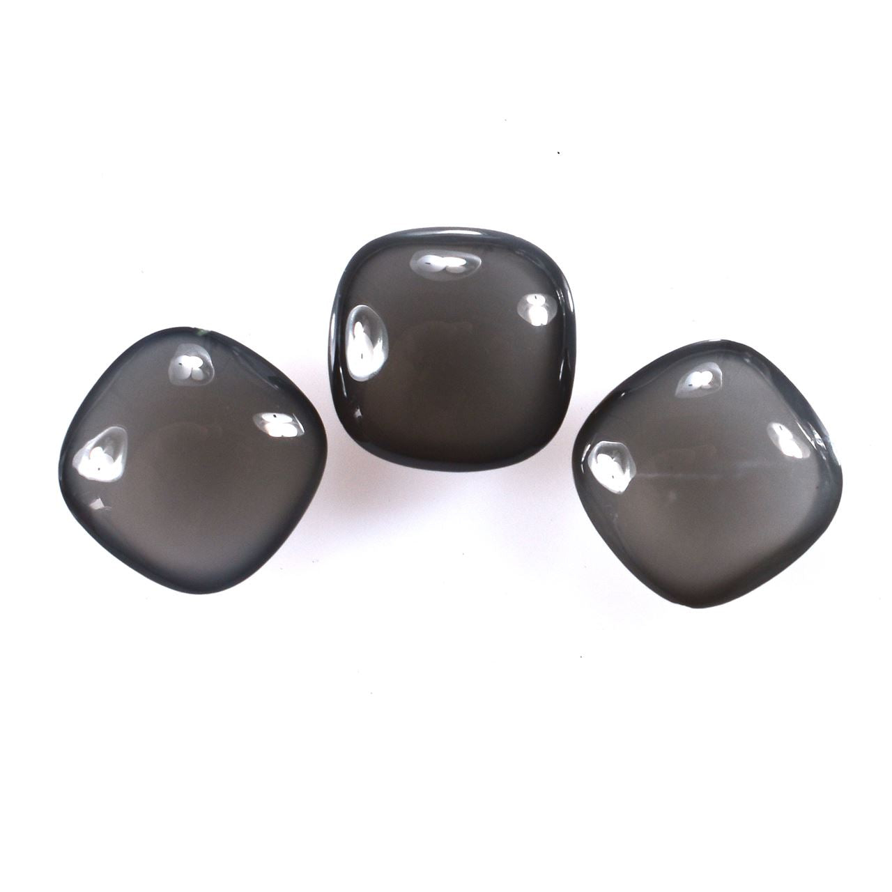 GREY MOONSTONE PLAIN LENTIL CUSHION (DARK)(CLEAN) 8.00X8.00 MM 1.67 Cts.