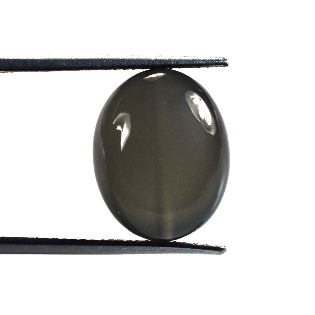 GREY MOONSTONE SMOOTH OVAL PEBBLE(F/D_1.00) (DARK)(CLEAN) 15.00X12.00 MM 11.30 Cts.