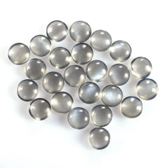 GREY MOONSTONE CURVED ROUND CAB (TRANSPARENT)(LIGHT)(CLEAN) 8.00X8.00 MM 1.95 Cts.