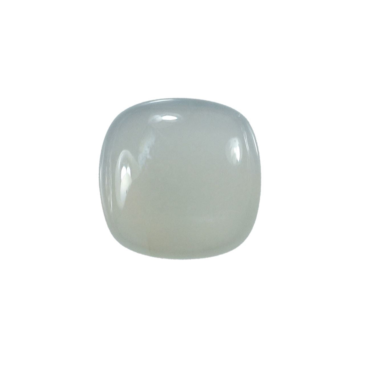 GREY MOONSTONE PLAIN LENTIL CUSHION (SILVER GREY LIGHT)(OPAQUE)(CLEAN) 8.00X8.00 MM 1.91 Cts.