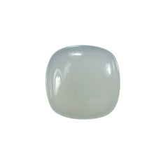 GREY MOONSTONE PLAIN LENTIL CUSHION (SILVER GREY LIGHT)(OPAQUE)(CLEAN) 8.00X8.00 MM 1.91 Cts.