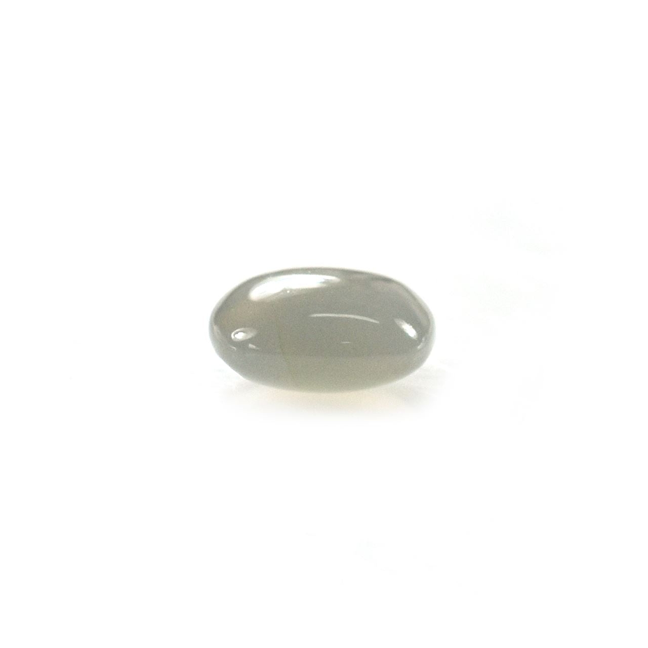 GREY MOONSTONE PLAIN LENTIL CUSHION (SILVER GREY LIGHT)(OPAQUE)(CLEAN) 8.00X8.00 MM 1.91 Cts.