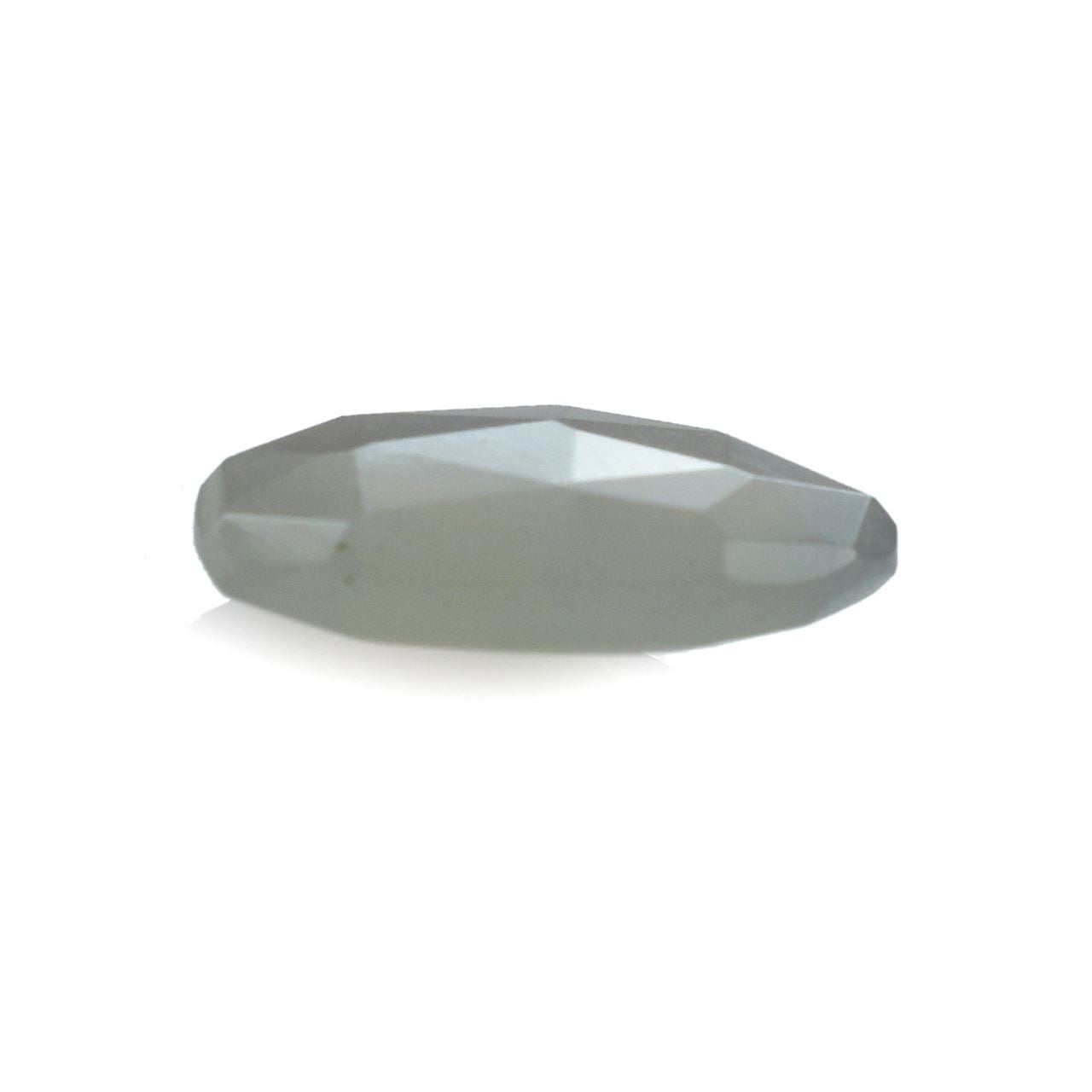 GREY MOONSTONE ROSE CUT BRIOLETTE PEARISH (SILVER GREY LIGHT)(OPAQUE CLEAN) 12.70X9.70 MM 3.13 Cts.