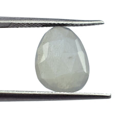 GREY MOONSTONE ROSE CUT BRIOLETTE PEARISH (SILVER GREY LIGHT)(OPAQUE CLEAN) 12.70X9.70 MM 3.13 Cts.
